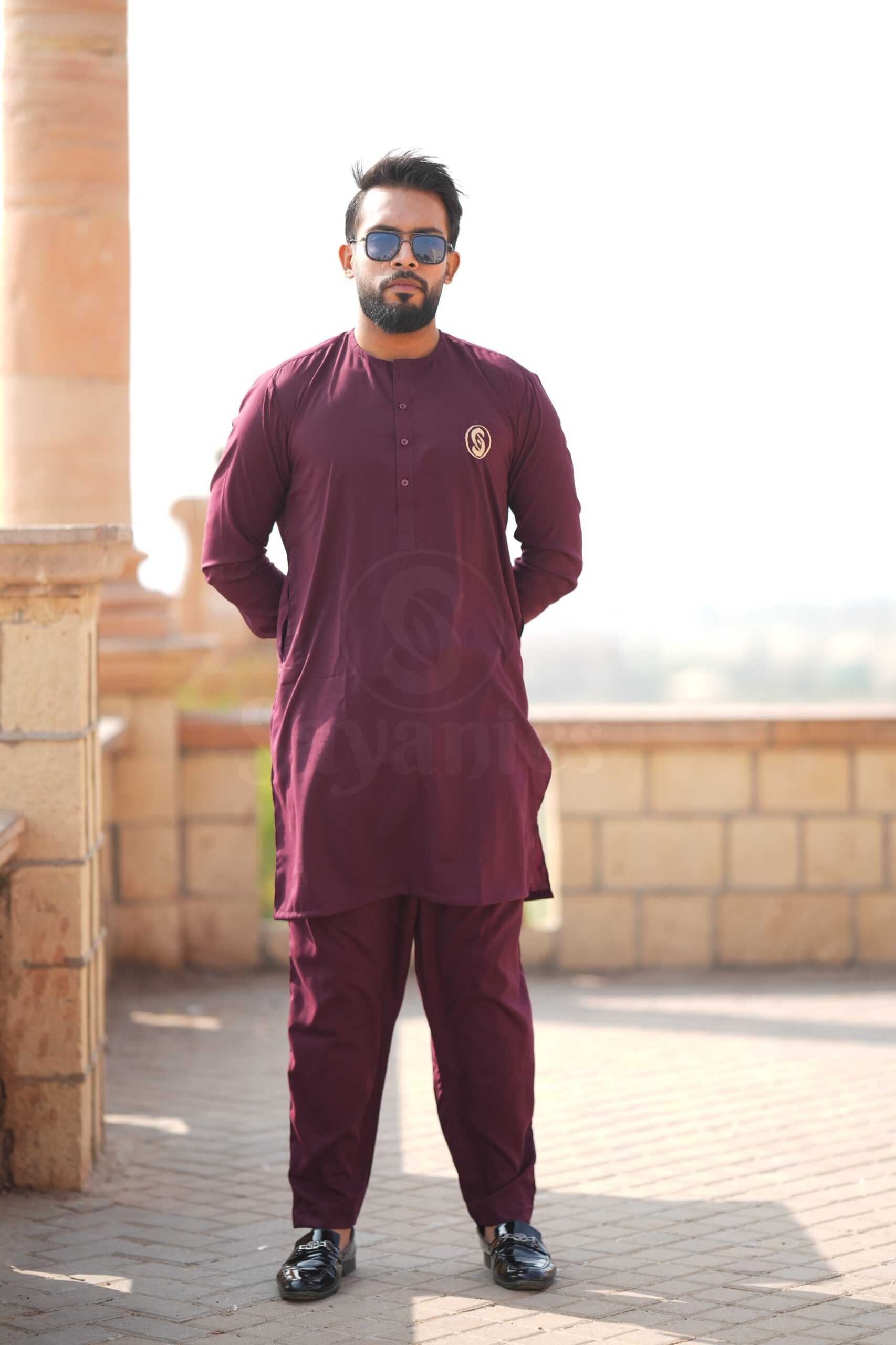 Men's Magenta Purple Unstitched Kurta Shalwar